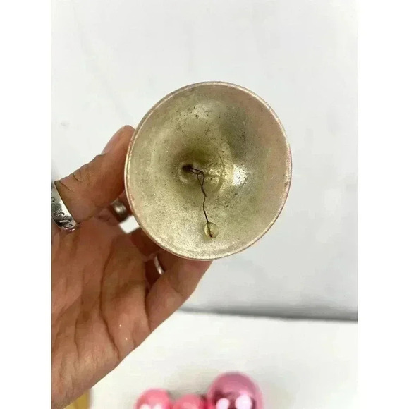 VTG Lot of 7 Ornament Bell Holiday Christmas Pink Mercury Glass - Picture 7 of 16